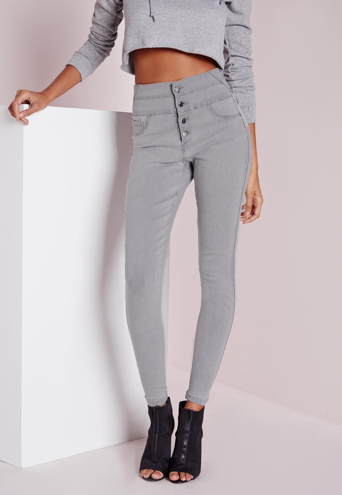 gray high waisted pants