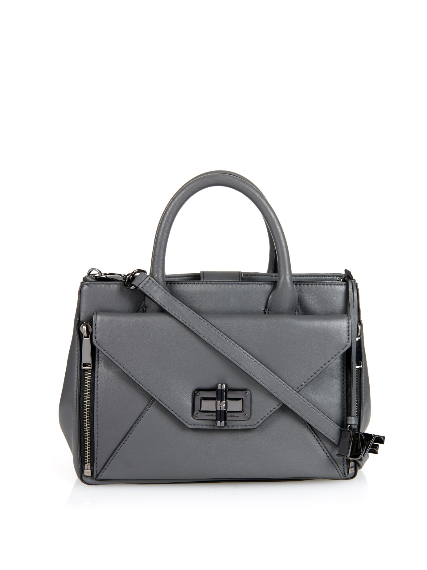 Diane Von Furstenberg Secret Agent Cross Body Bag In Gray Lyst Gallery