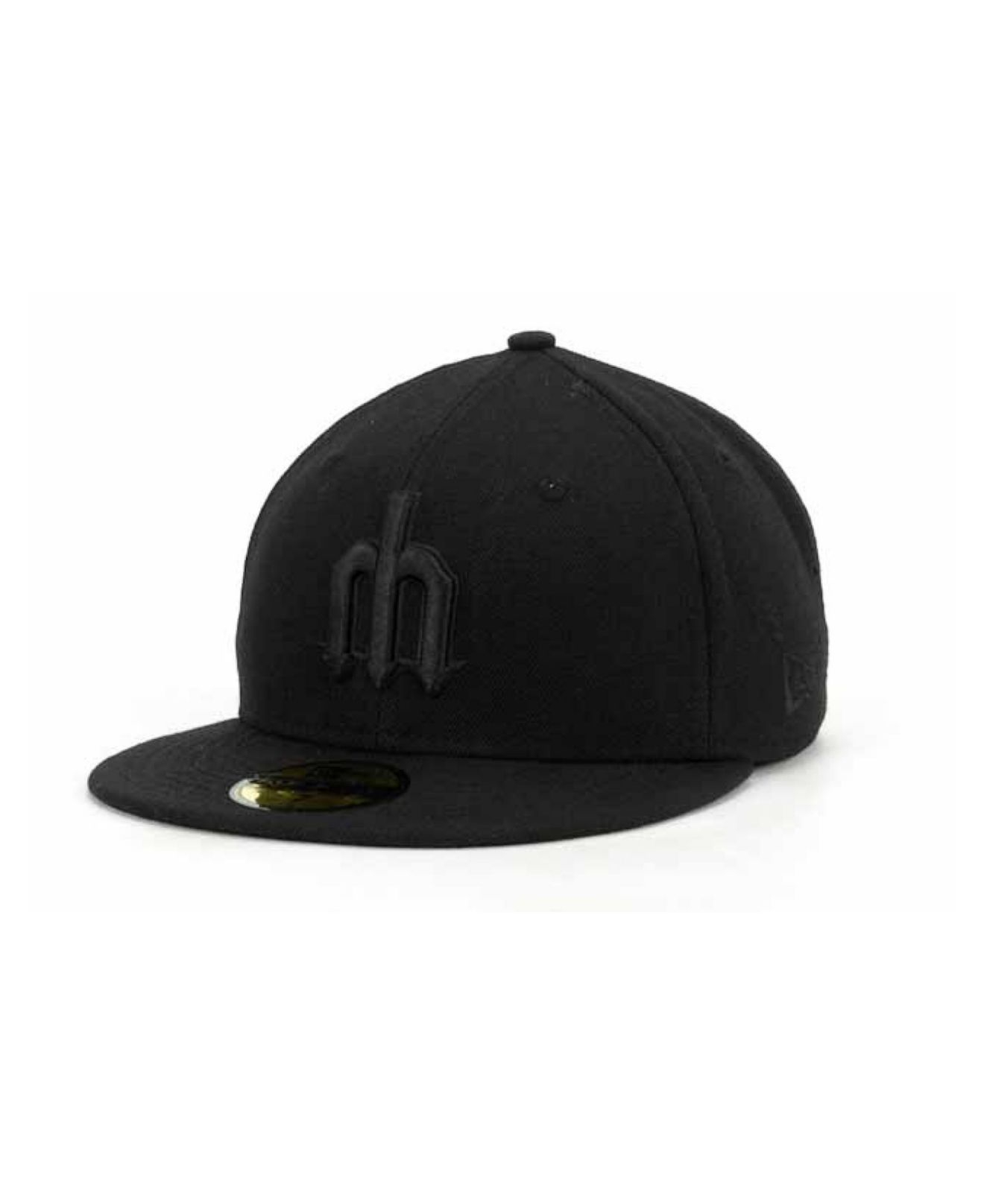 New Era Seattle Mariners Black On Black Fashion 59Fifty Cap in Black ...