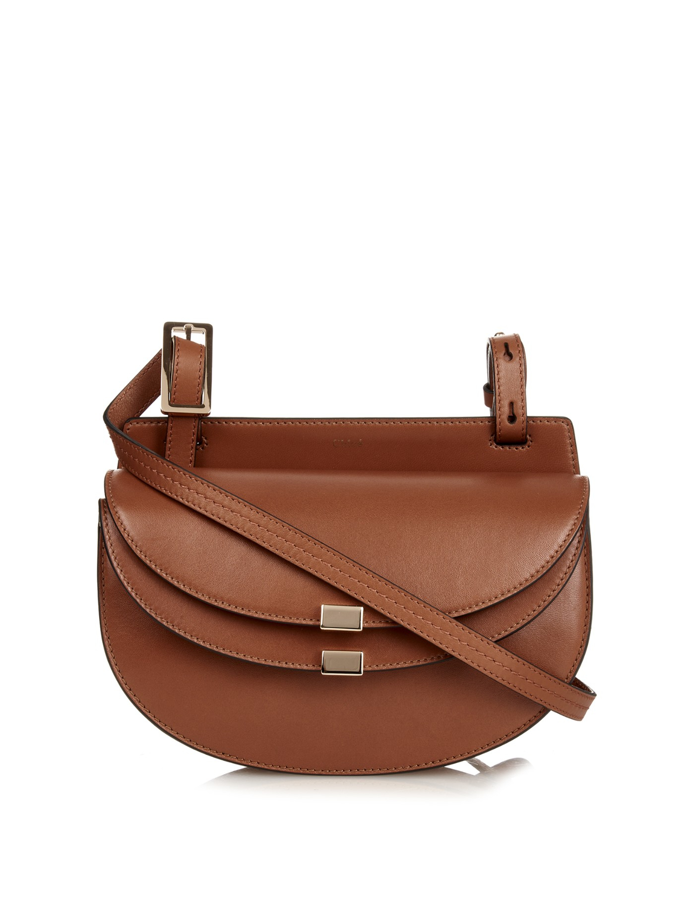 Chlo Georgia Leather Cross-Body Bag in Brown (TAN) | Lyst  