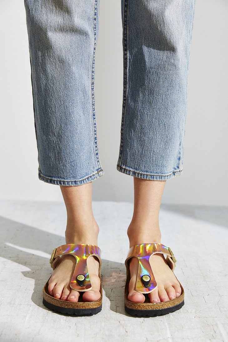 lyst birkenstock gizeh birko flor mirror sandal in pink burberry size chart us
