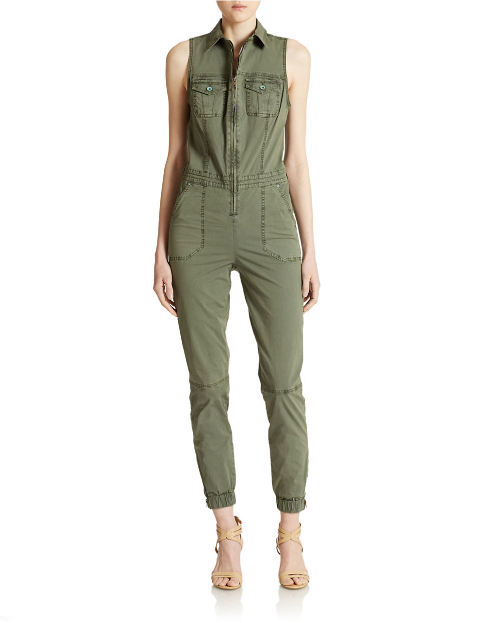 Guess Cargo Jumpsuit in Green | Lyst