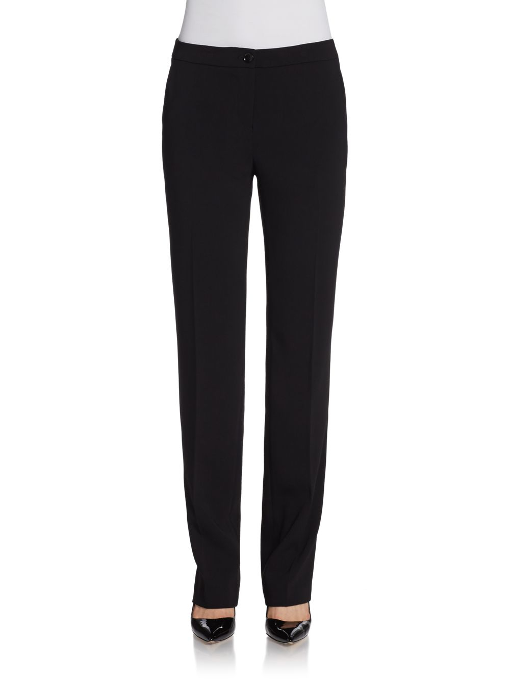 Ivanka trump Crepe Straight-leg Pants in Black | Lyst