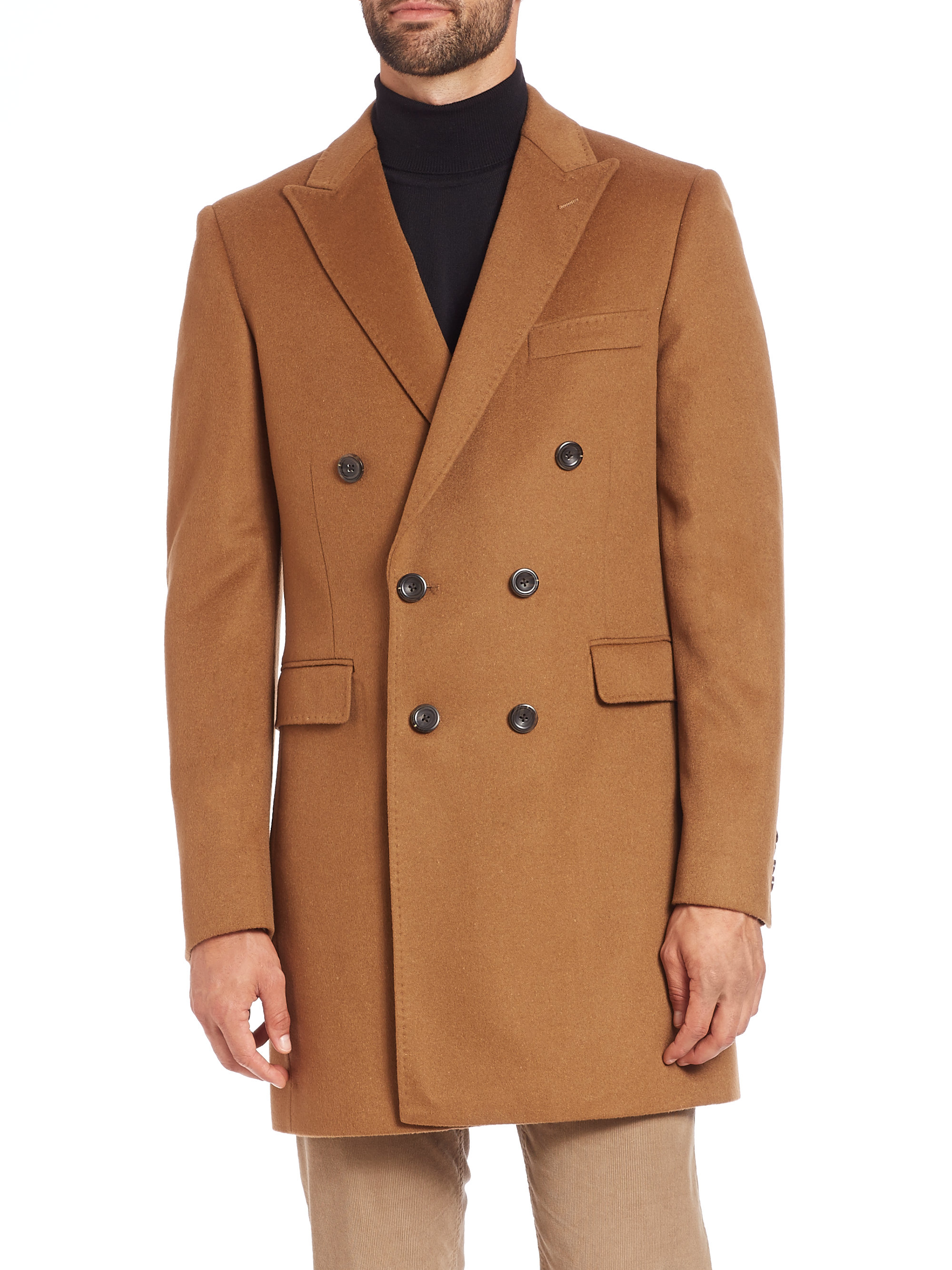 Lyst - Saks Fifth Avenue Double-breasted Wool & Cashmere Coat in