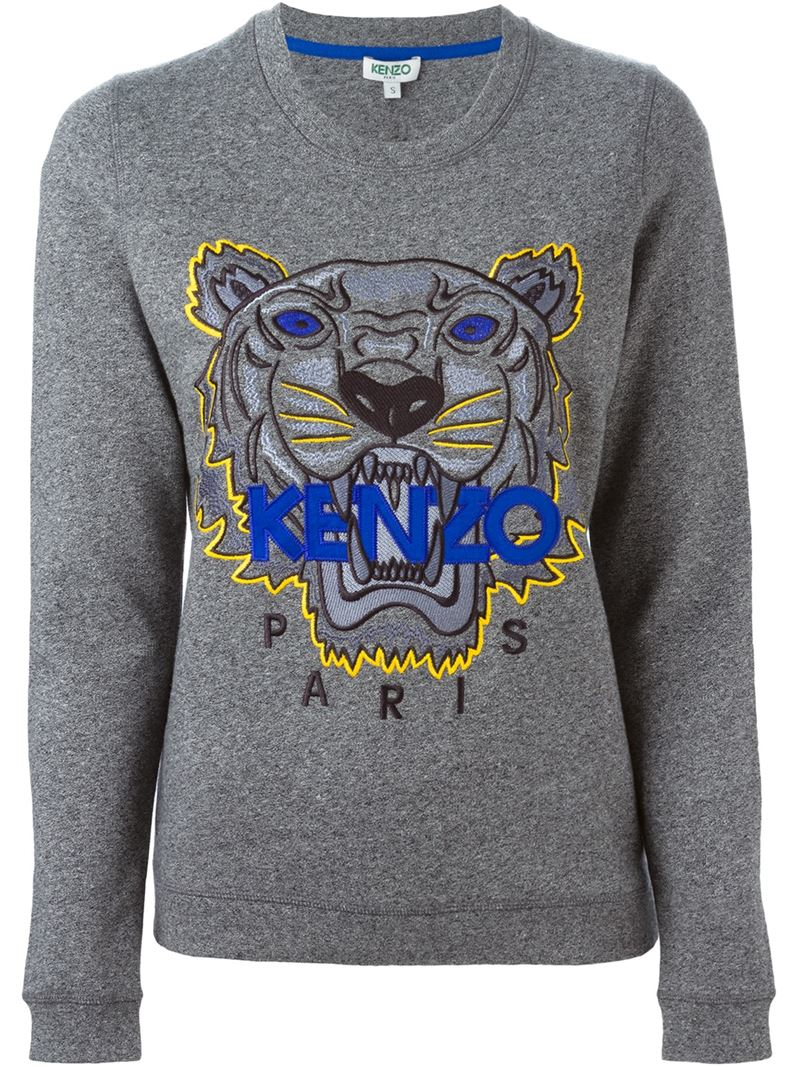 In Sweatshirt Gray Kenzo 'tiger' Lyst TclF31JK
