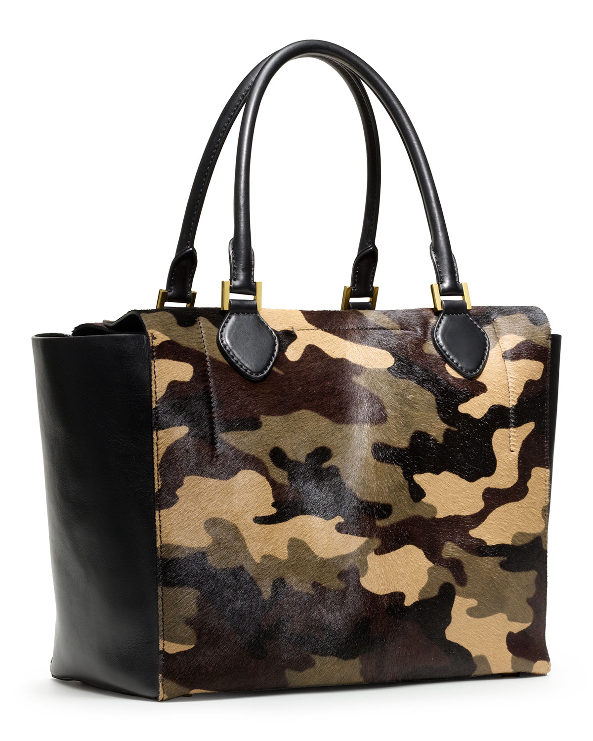 Lyst Michael Kors Large Miranda Camouflage Calf Hair Tote In Black Gallery