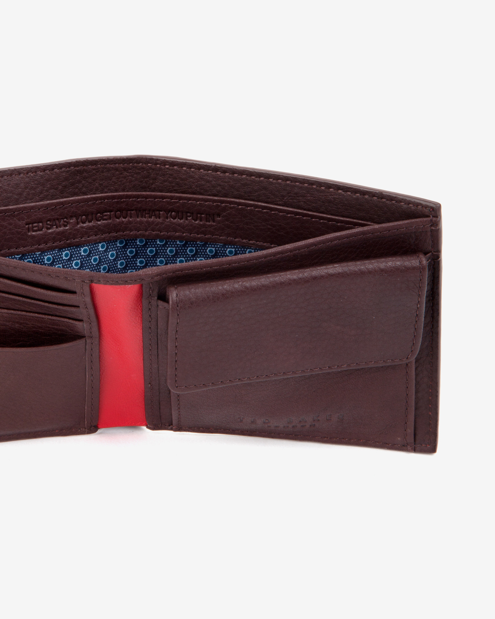 Lyst - Ted Baker Bright Leather Bi-Fold Wallet in Red for Men