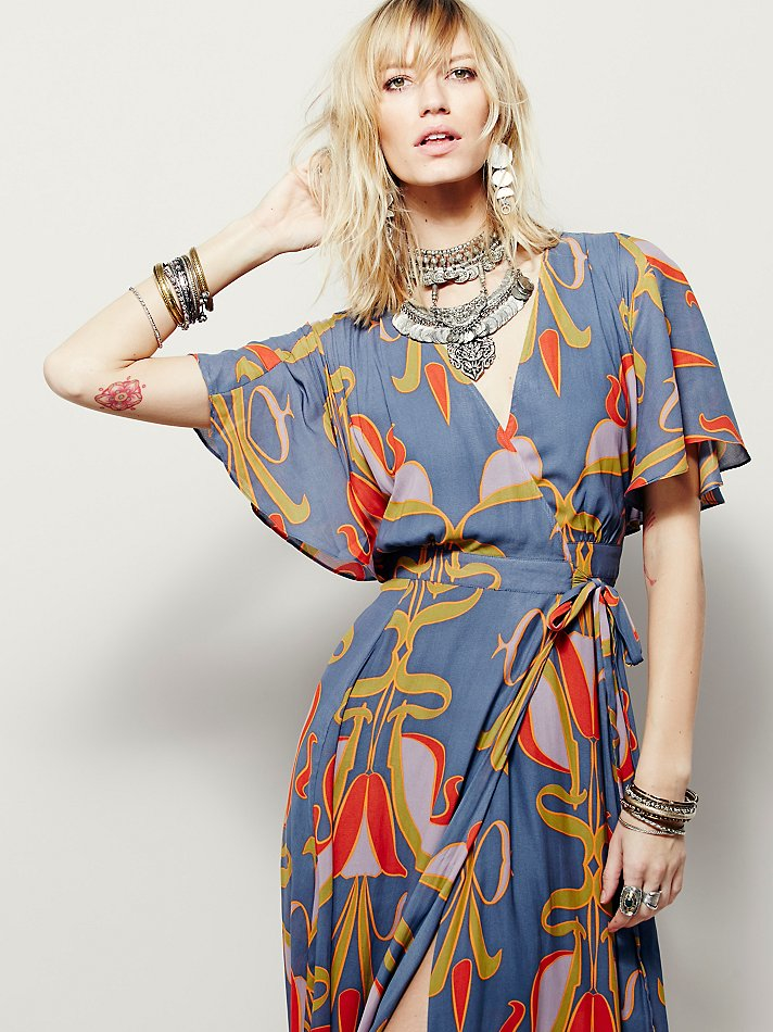 Free people Sweet Escape Wrap Maxi in Purple | Lyst