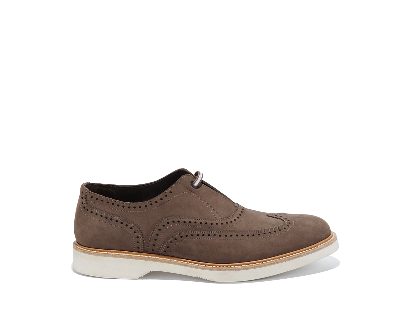 Lyst Ferragamo Wingtip Slipon Shoe in Gray for Men