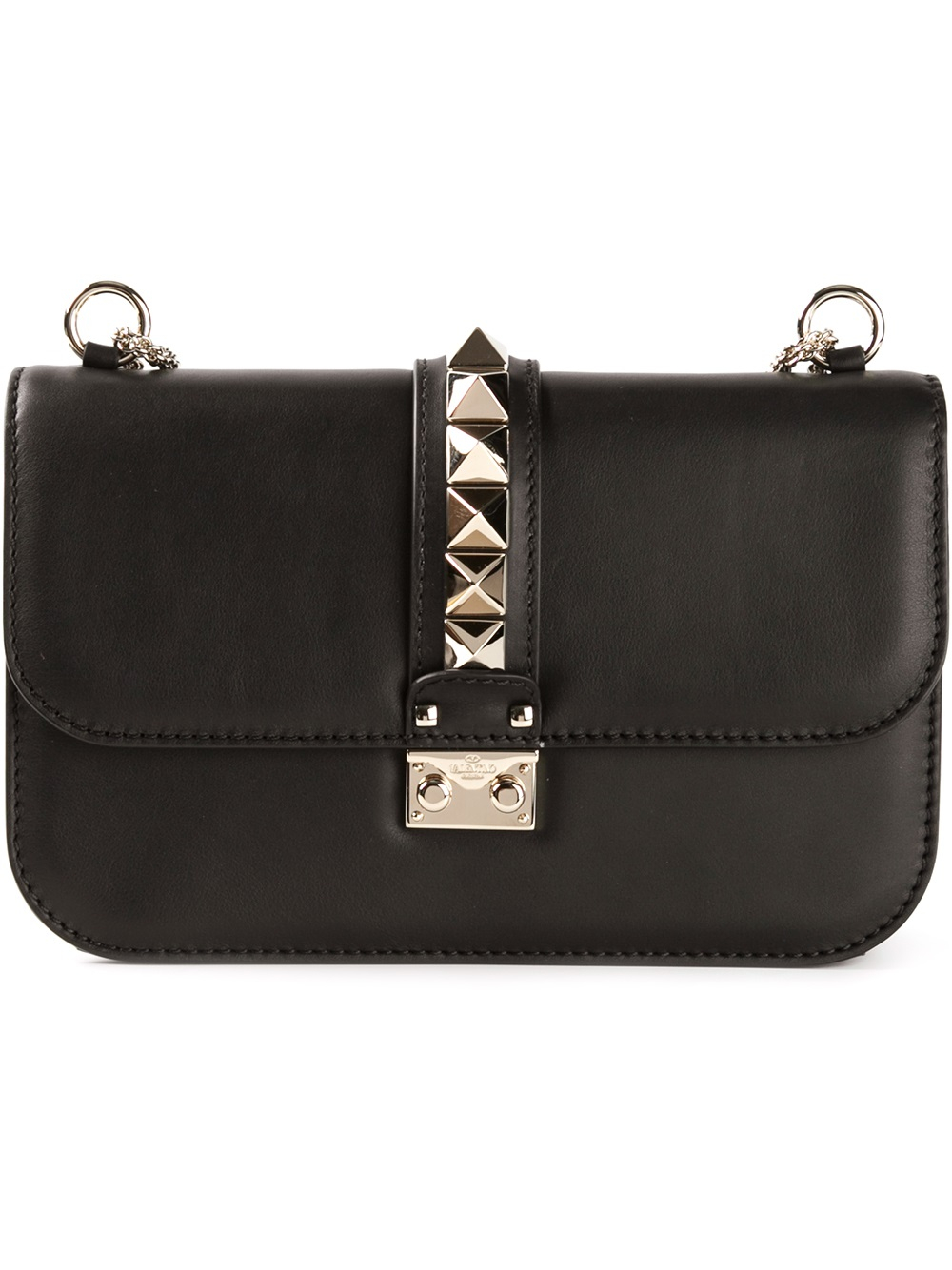 Lyst - Valentino Glam Lock Shoulder Bag in Black