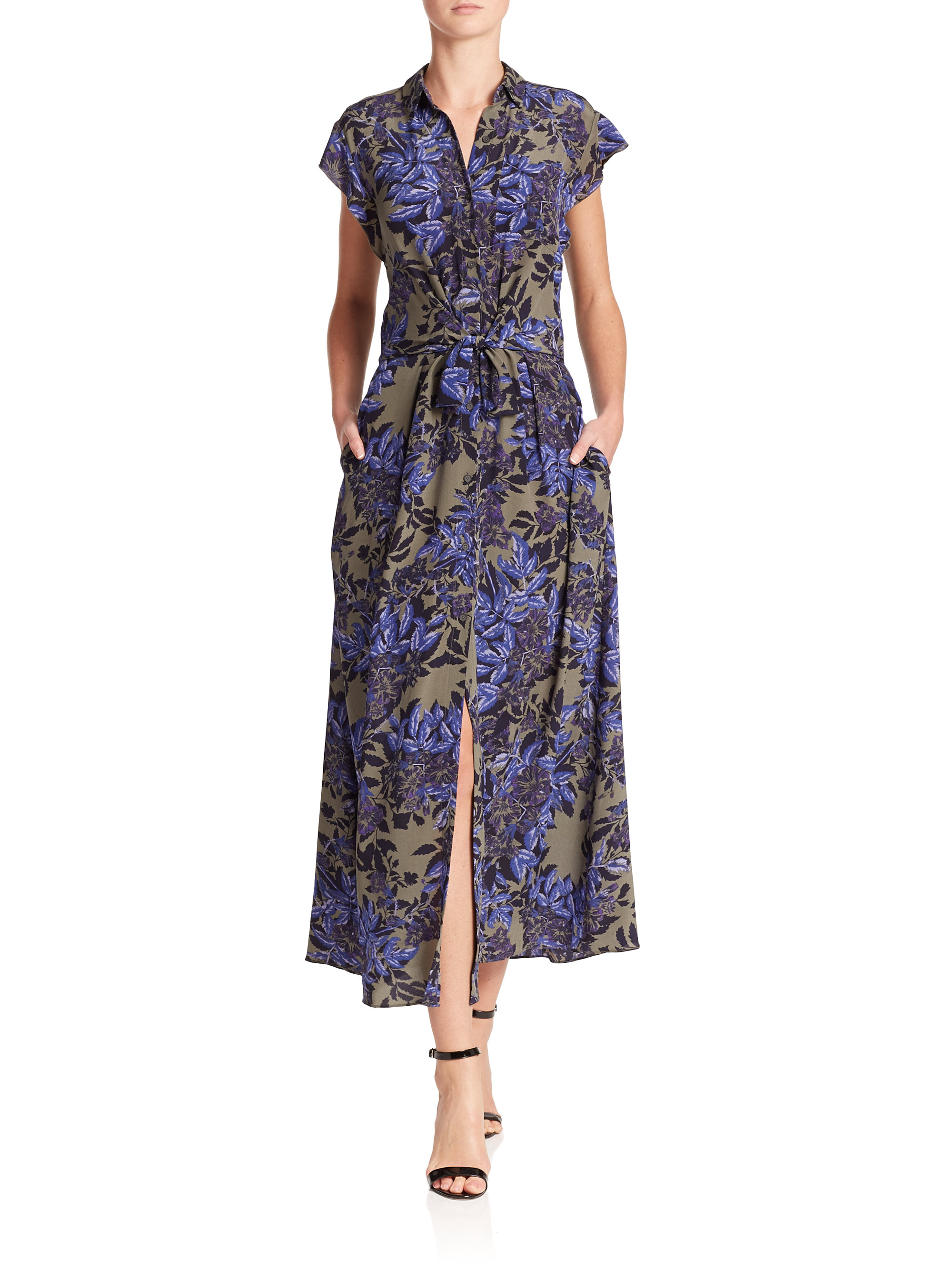 Lyst - Rebecca Taylor Silk Floral-print Maxi Dress