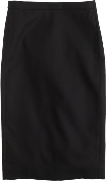 J.crew Petite Drapey Crepe Pencil Skirt in Black | Lyst