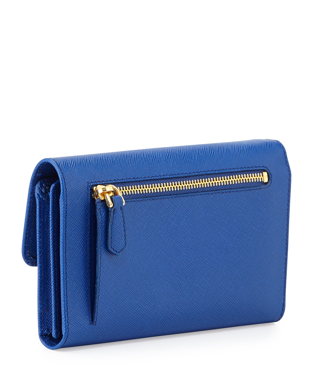 Prada Saffiano Wristlet Clutch Bag in Blue (ROYAL BLUE) | Lyst  