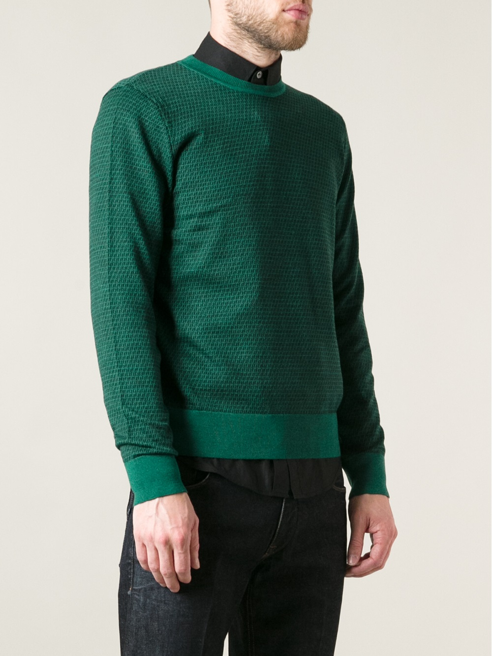 Fendi Monogram Sweater in Green for Men | Lyst