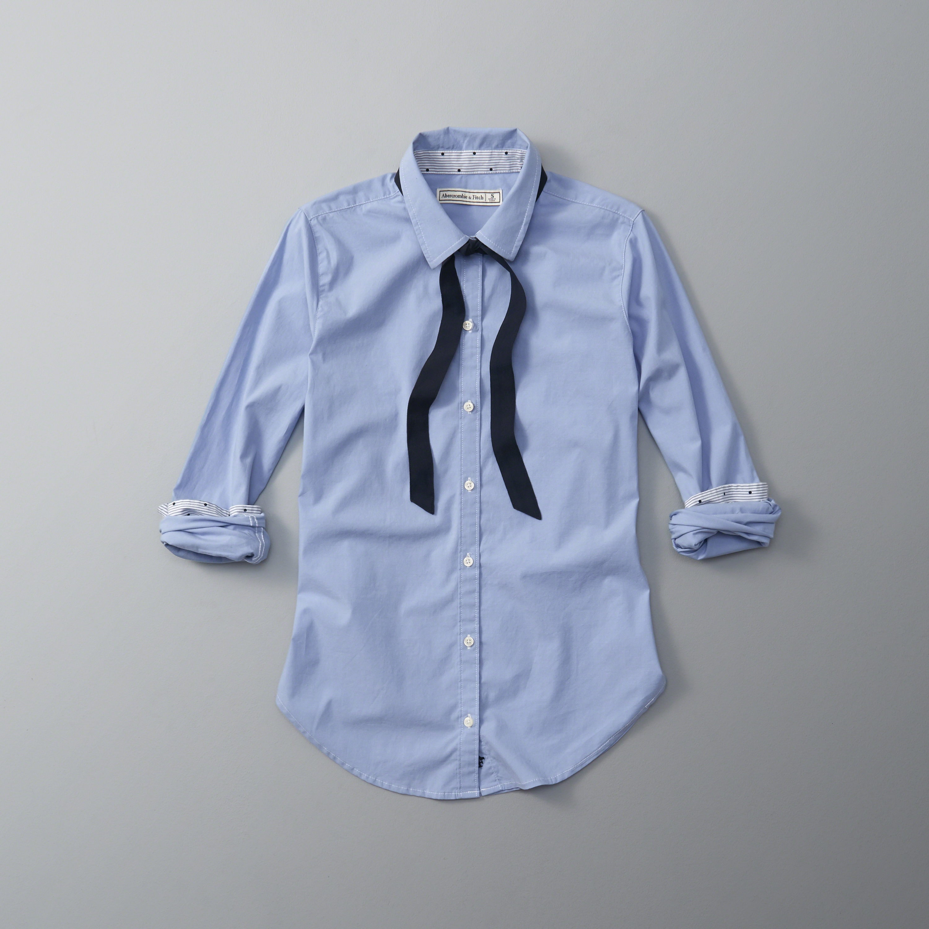 Lyst Abercrombie And Fitch Poplin Necktie Button Up Shirt In Blue