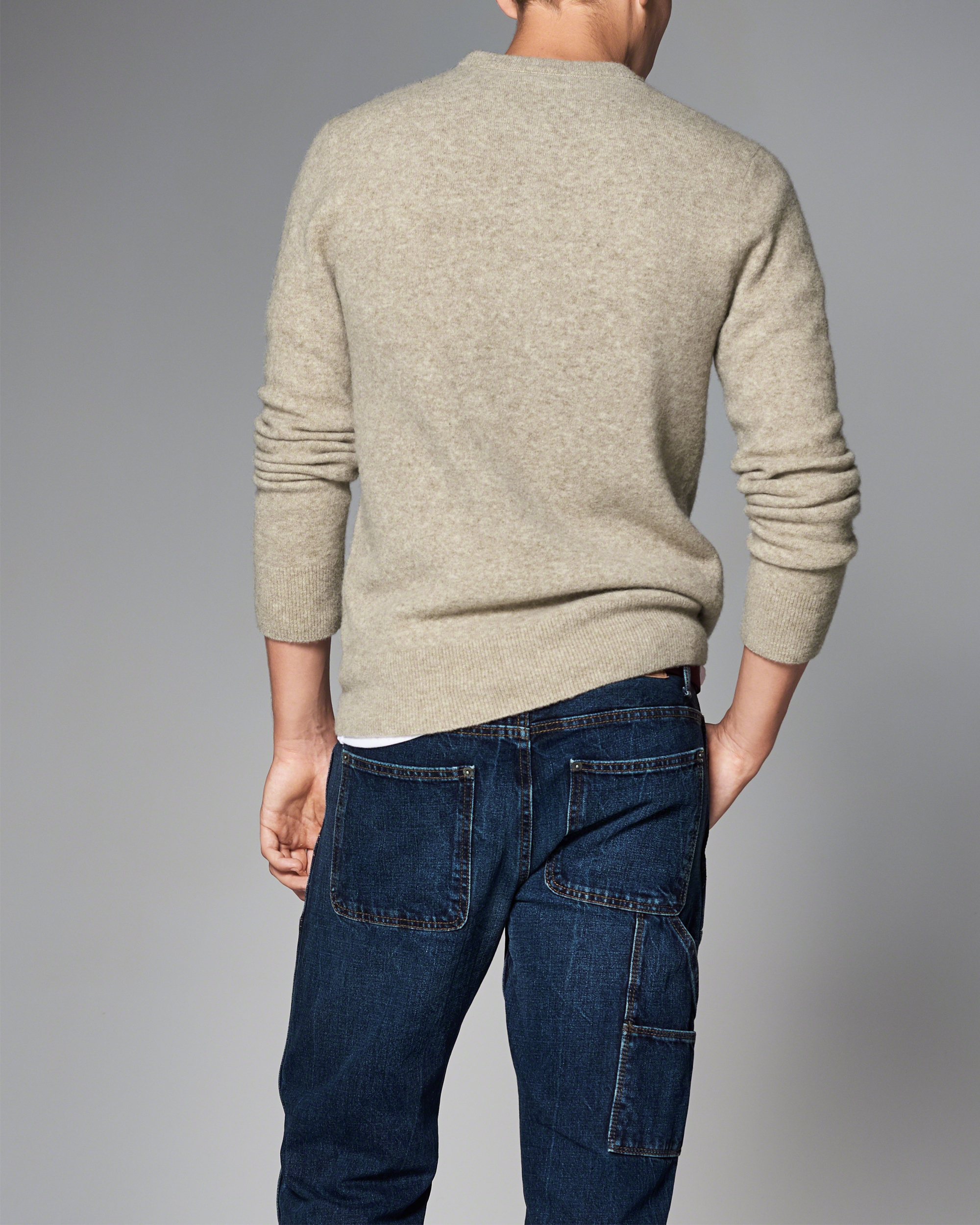 Lyst - Abercrombie & Fitch Wool-blend Henley Sweater in Natural for Men