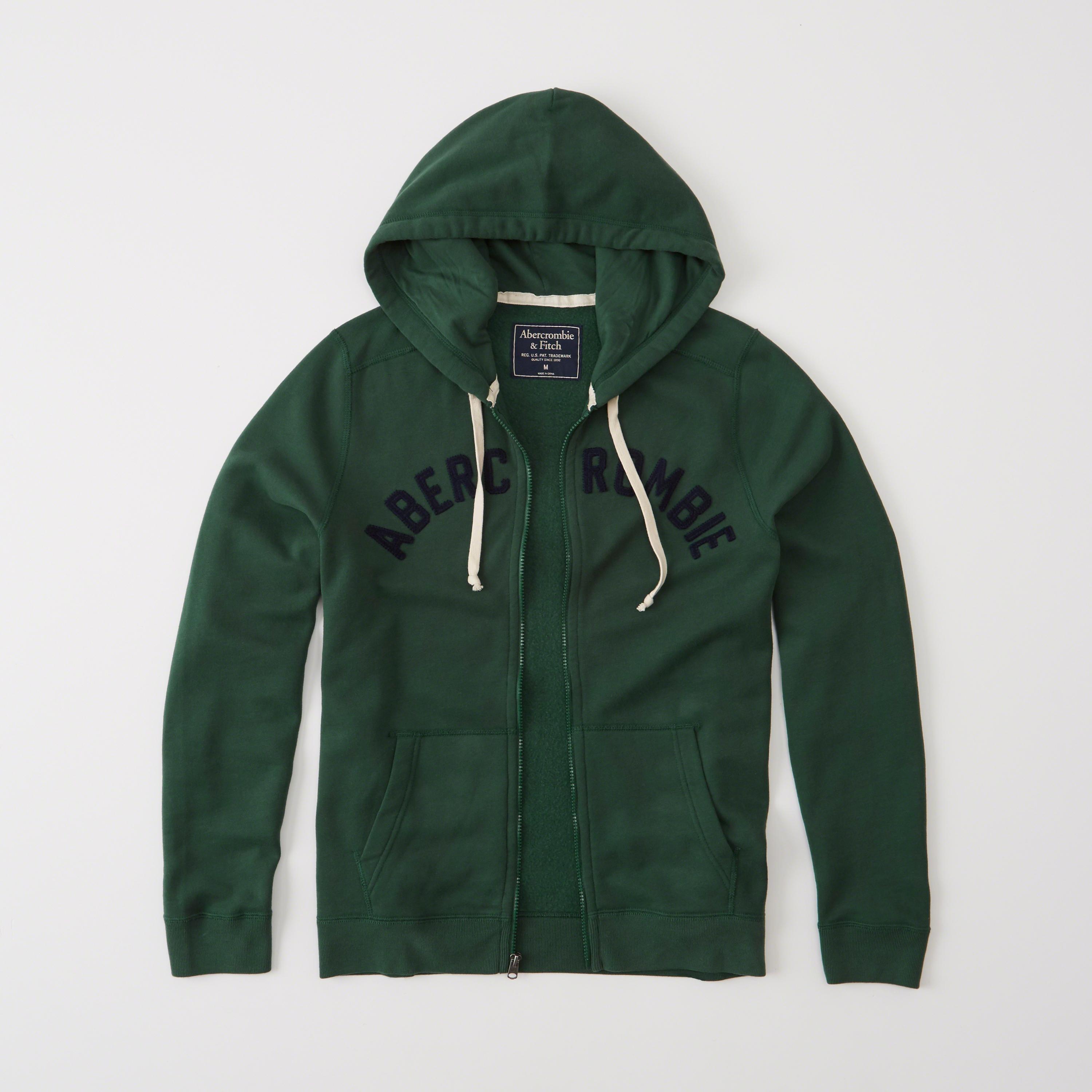 Lyst Abercrombie & fitch Graphic Fullzip Hoodie in Green for Men