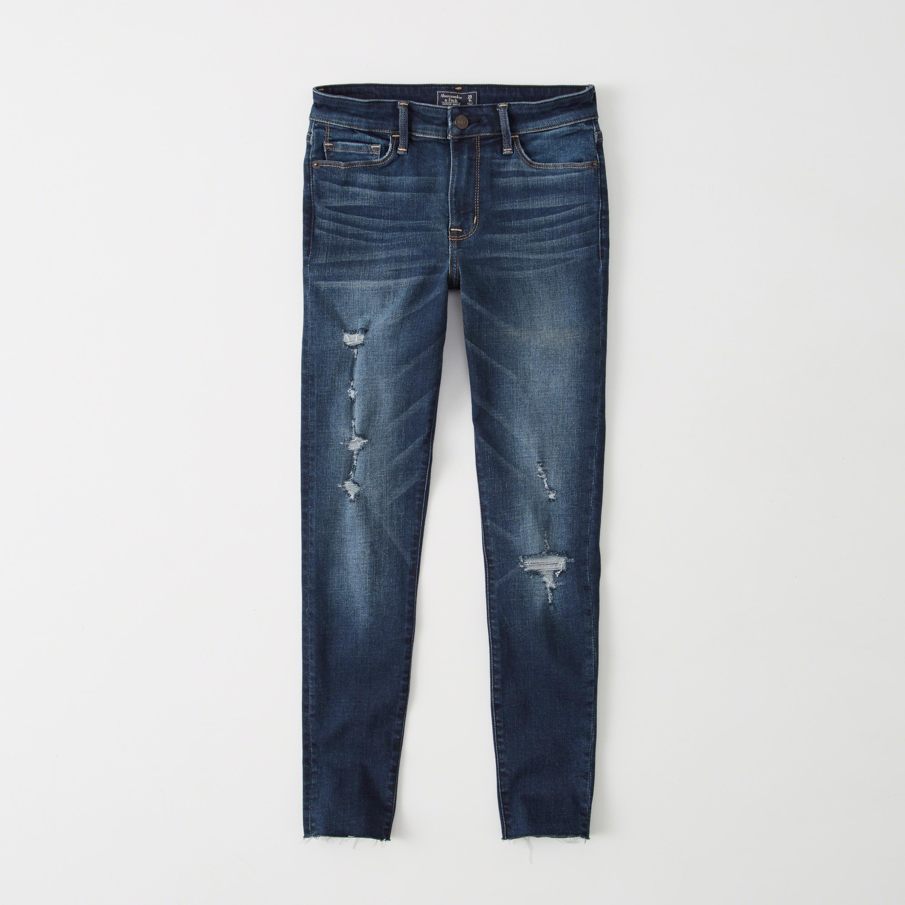 Abercrombie & fitch Low-rise Ankle Jeans in Blue | Lyst