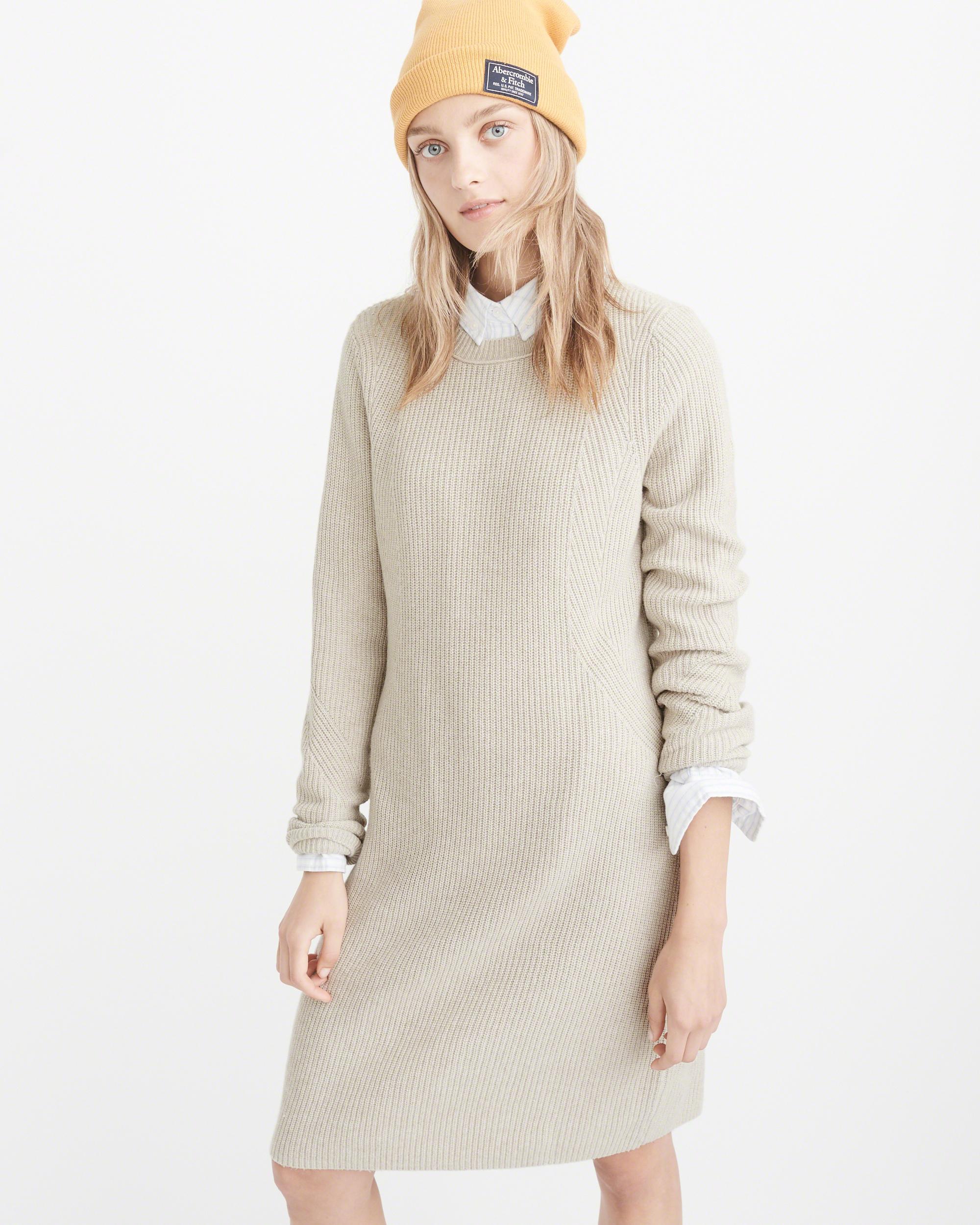 Lyst - Abercrombie & Fitch Sweater Dress in Natural