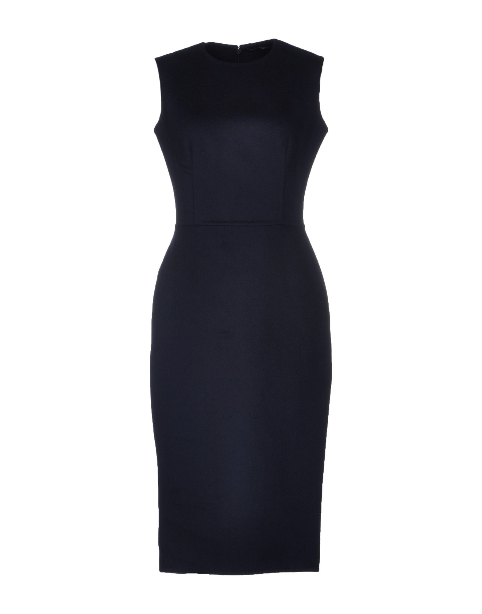 Ermanno Scervino Round Collar Velour Dark Blue Knee Length Dress in ...