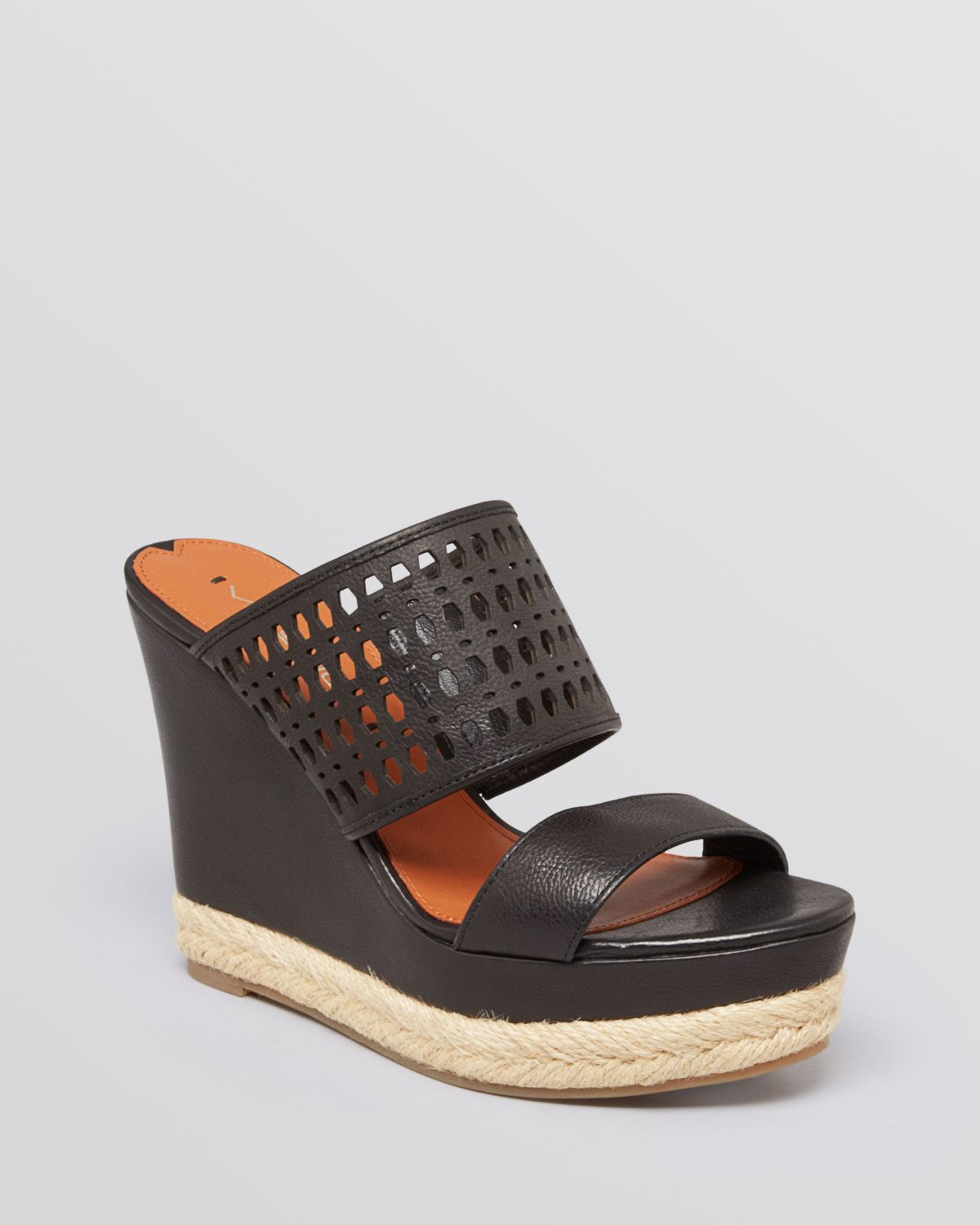 Via spiga Platform Wedge Sandals Marisol in Black | Lyst