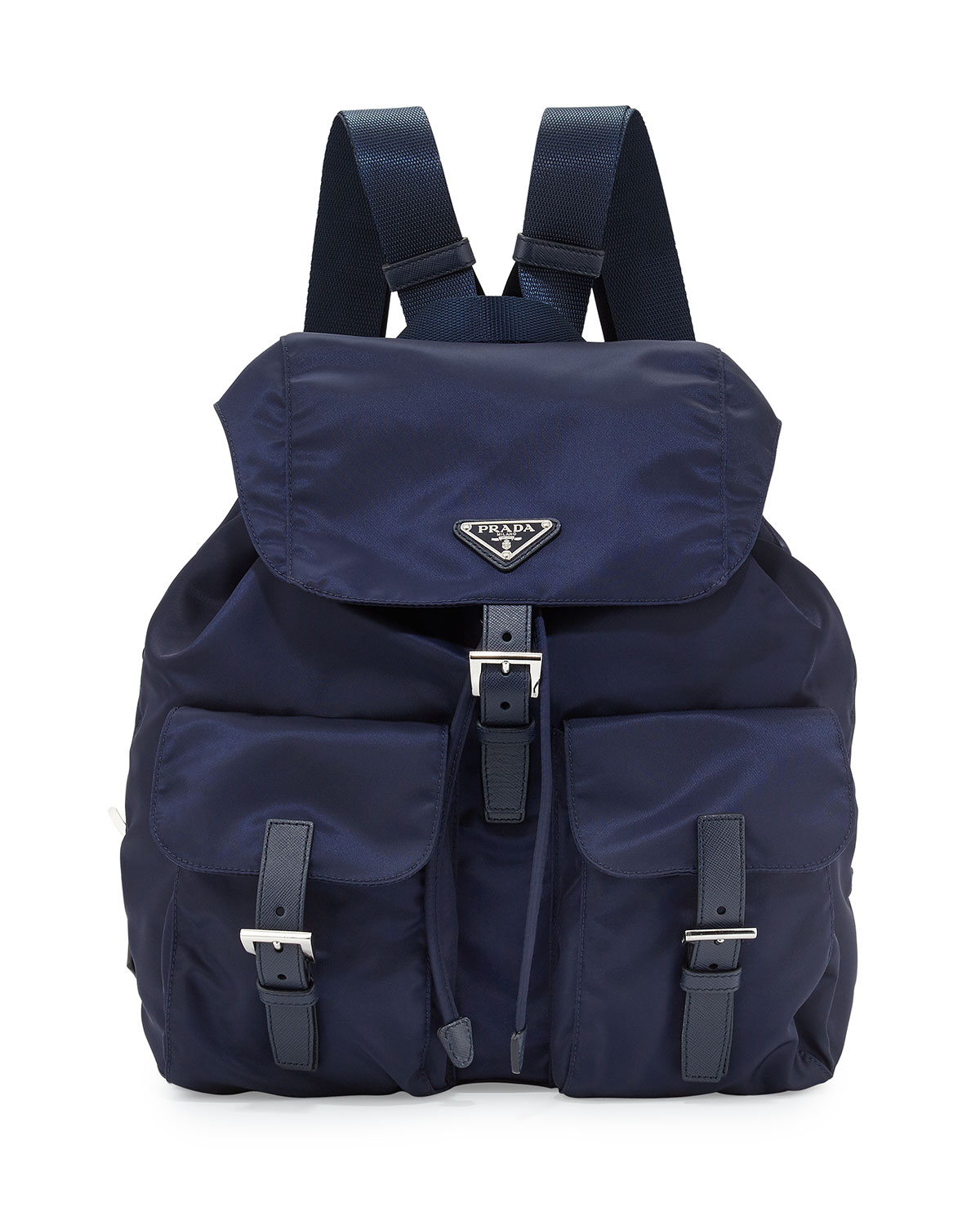 Lyst - Prada Vela Medium Backpack in Blue