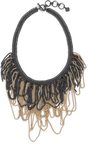 Kendra Scott 'Mystic Bazaar - Margot' Chain Bib Necklace - Gunmetal ...