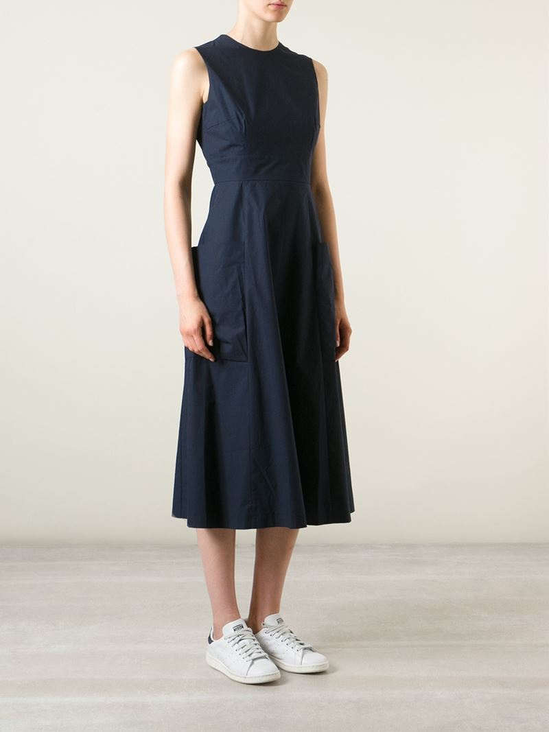 Lyst - Studio Nicholson 'yoyogi' Poplin Dress in Blue