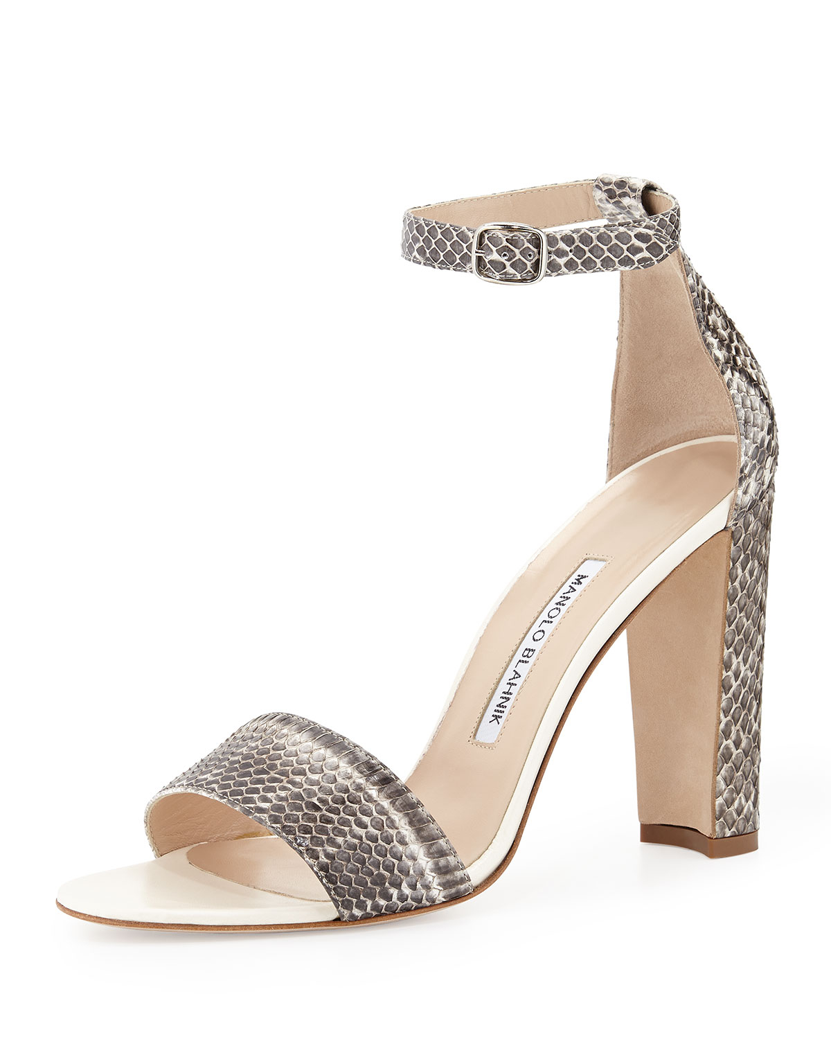 Lyst Manolo  Blahnik  Lauratopri Watersnake Sandals 