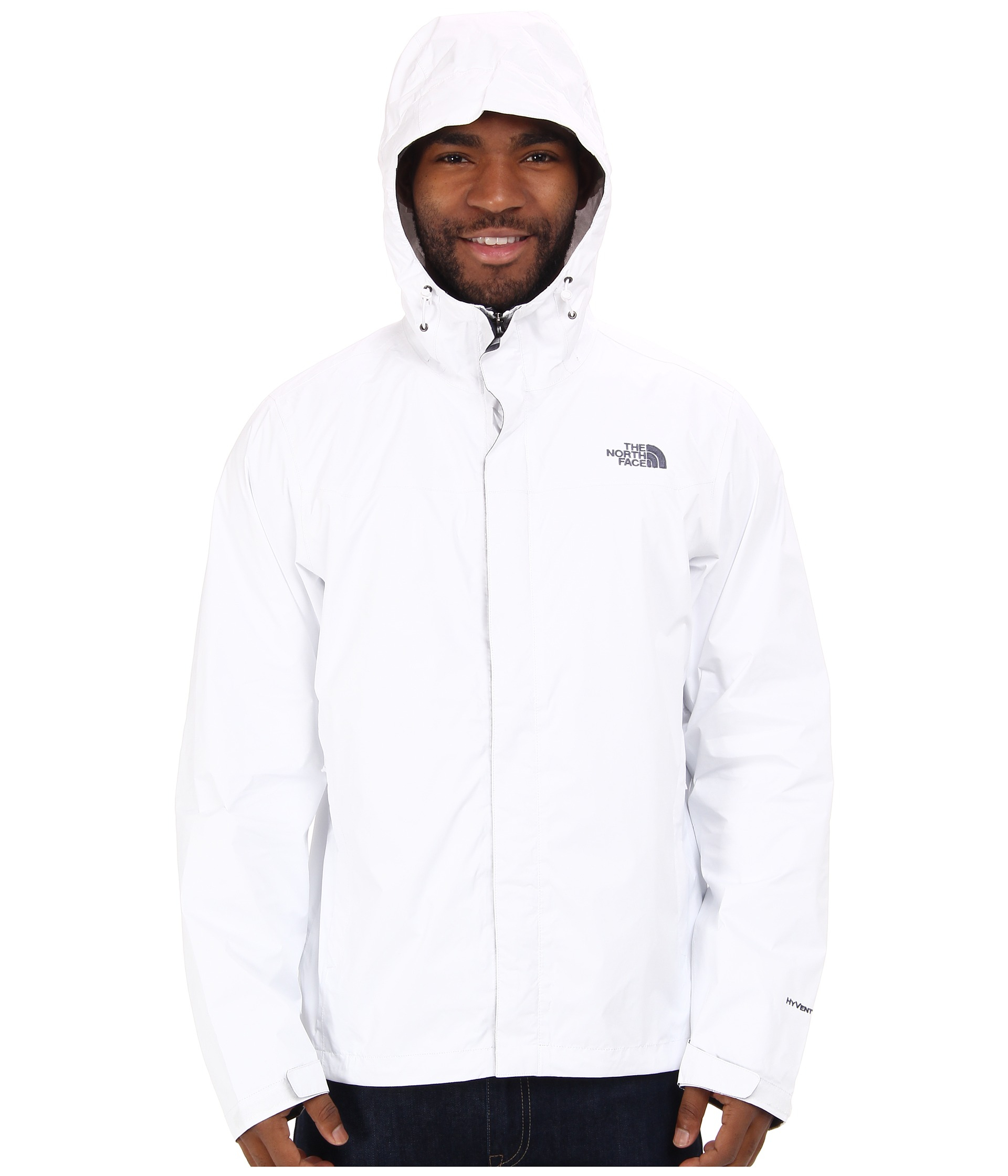 all white north face jacket
