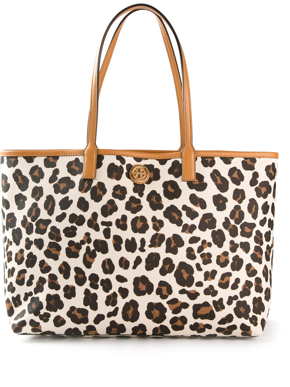 Lyst - Tory Burch Leopard Print Tote in Black