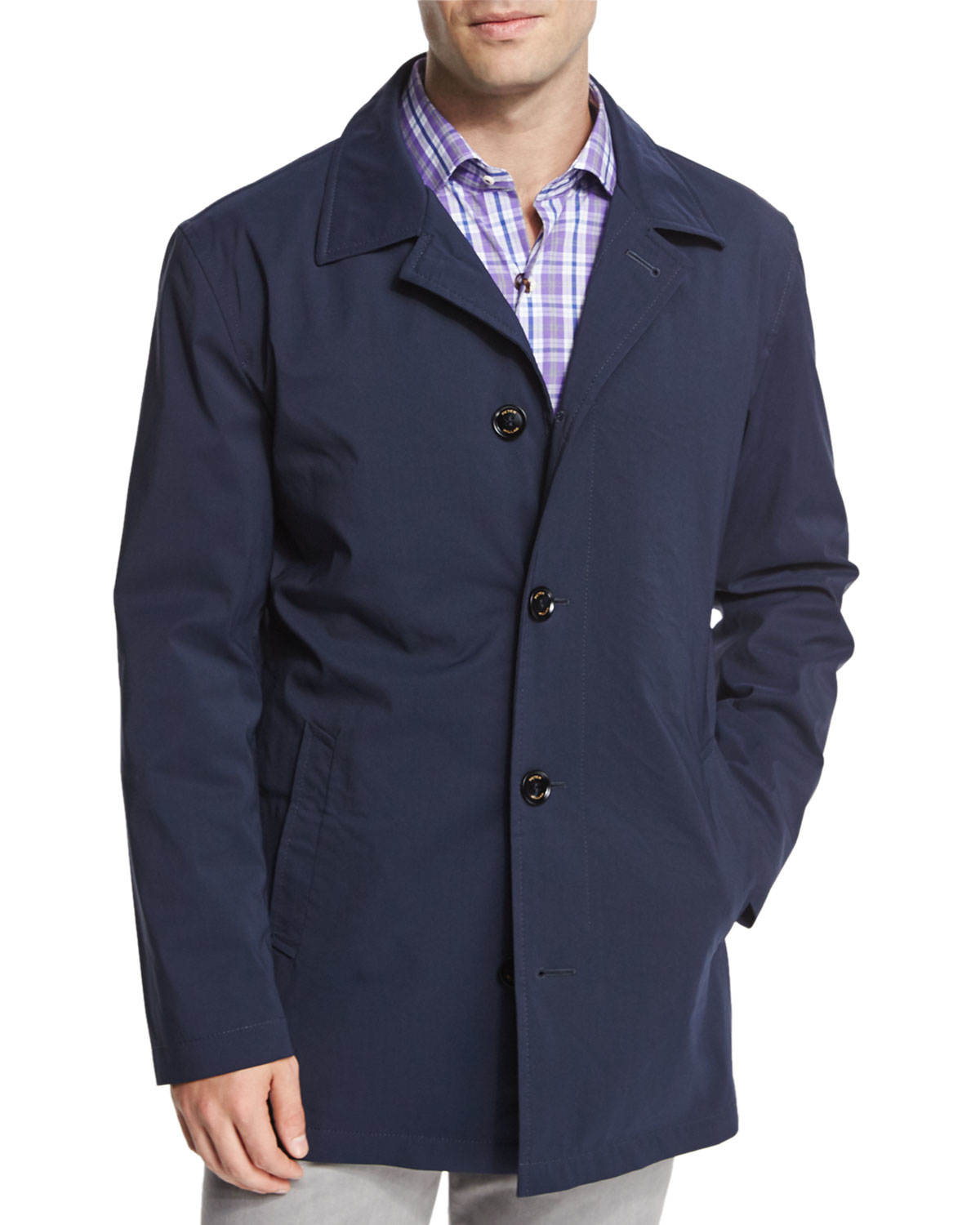 Lyst - Peter Millar Knightsbridge Button-down City Coat in Blue for Men