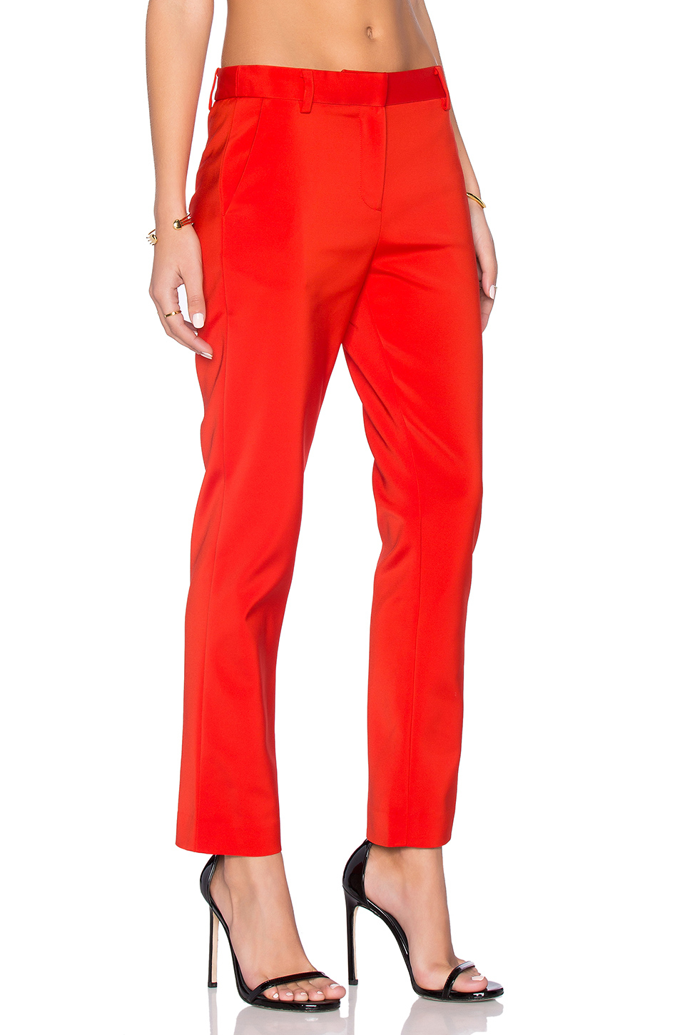 Tibi Cropped Beatle Pant in Red | Lyst