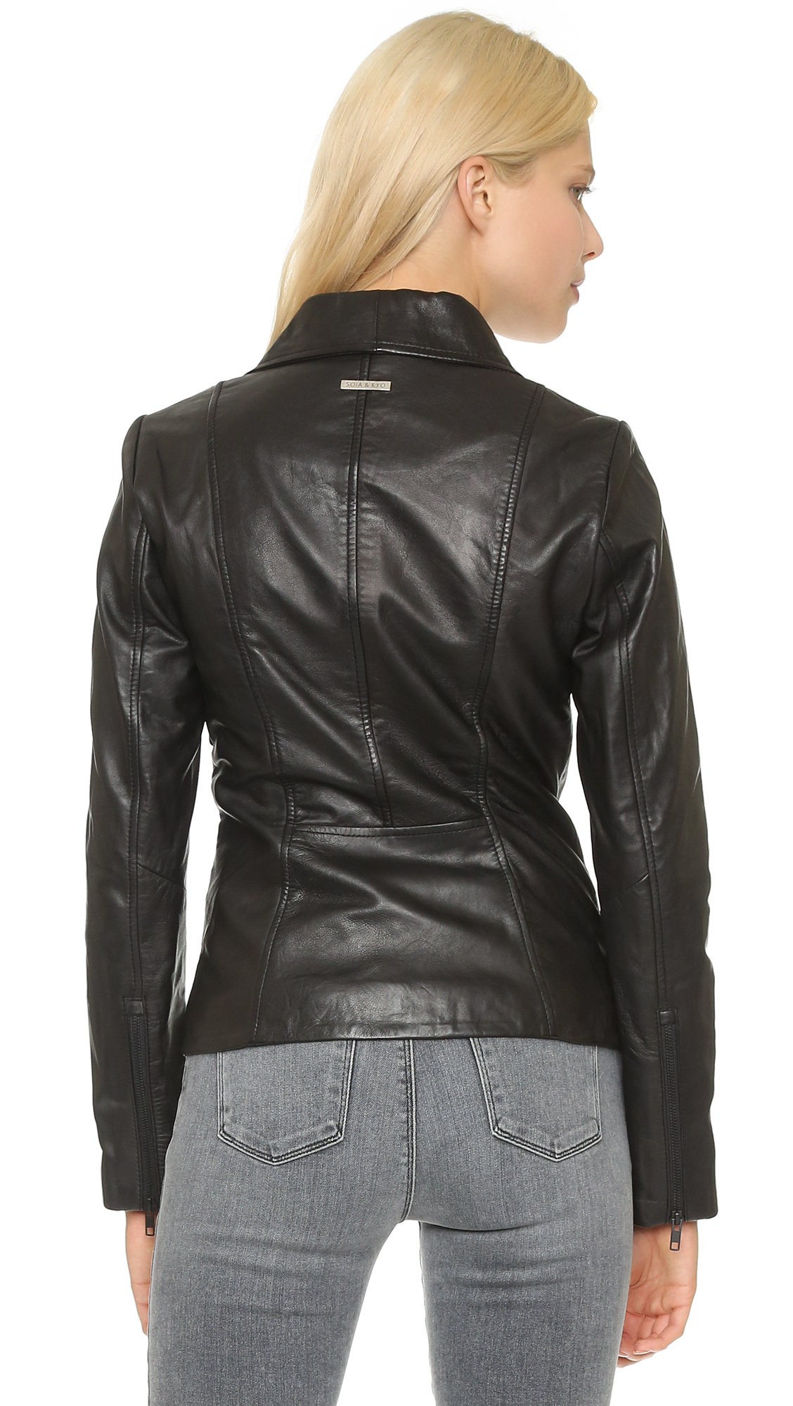 Soia Kyo Nerissa Leather Jacket Camel In Black Lyst