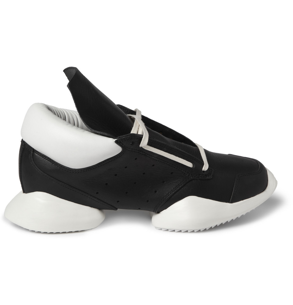 Rick Owens Adidas Leather and Rubber Sneakers in Black for Men | Lyst