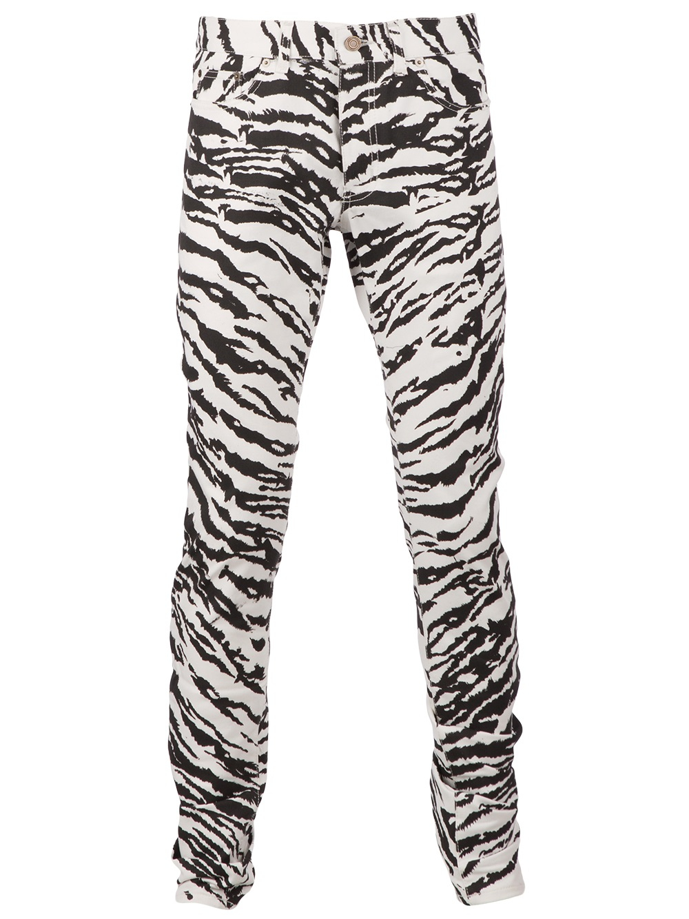 Lyst - Saint Laurent Zebra Print Skinny Jean in Gray for Men