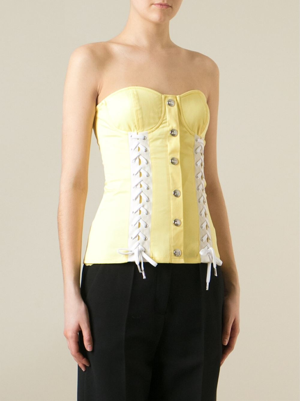 Love moschino Laceup Corset in Yellow (yellow & orange) Save 60 Lyst