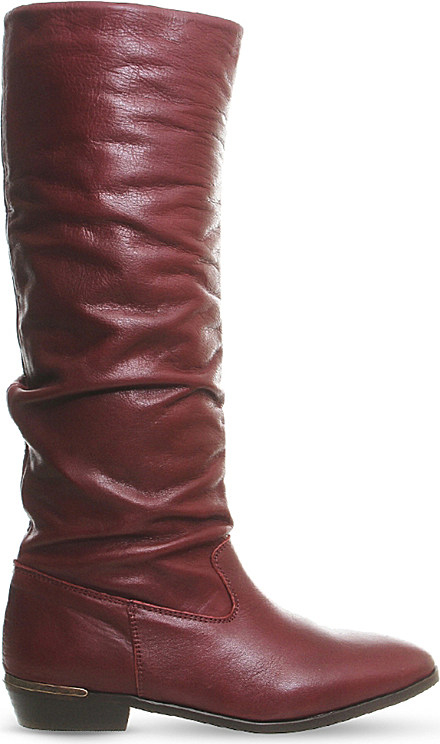 Office Eliza Leather Knee High Boots In Purple Lyst Gallery