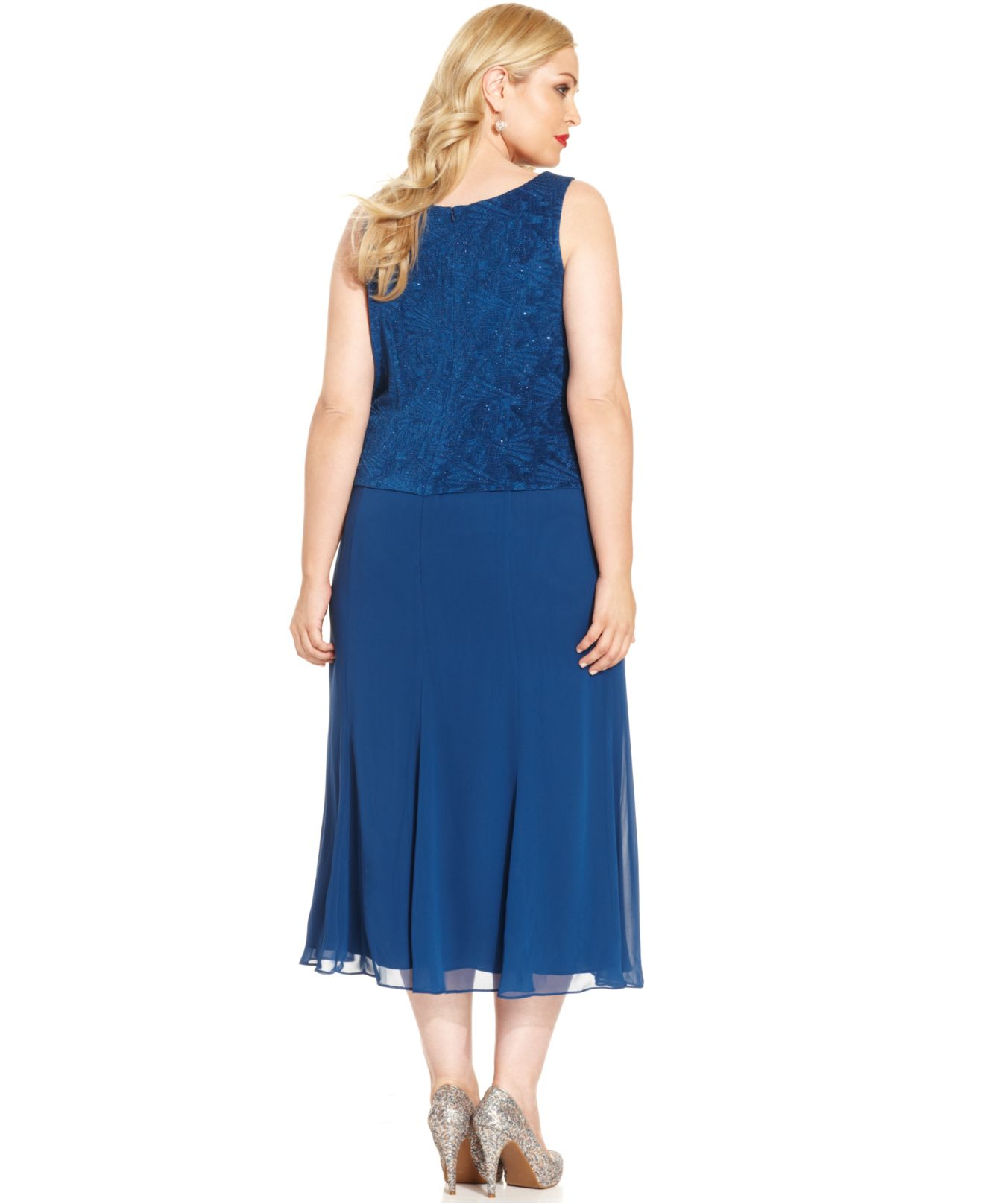 Lyst - Alex Evenings Plus Size Sparkle Jacquard Dress And Jacket in Blue