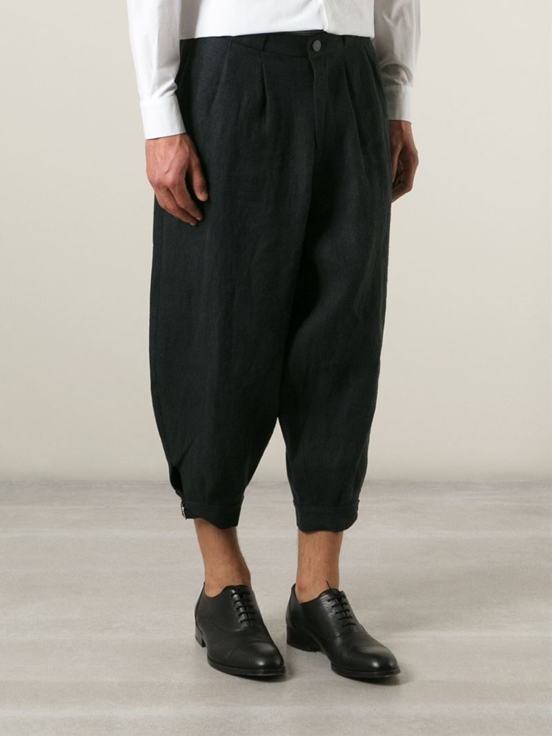 Aganovich Cropped Balloon Trousers in Black for Men Lyst