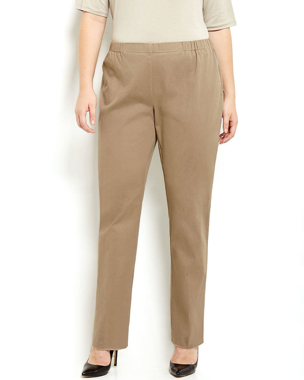 Plus size straight leg pants