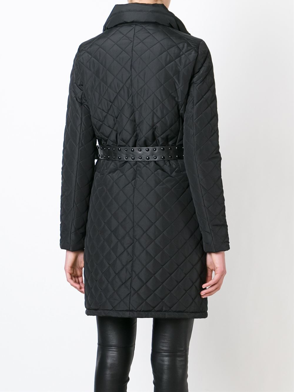 michael kors black quilted coat