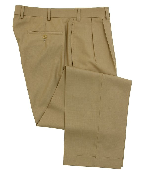 Ralph lauren Men's Double Pleated Wool Dress Pants in Brown for Men | Lyst