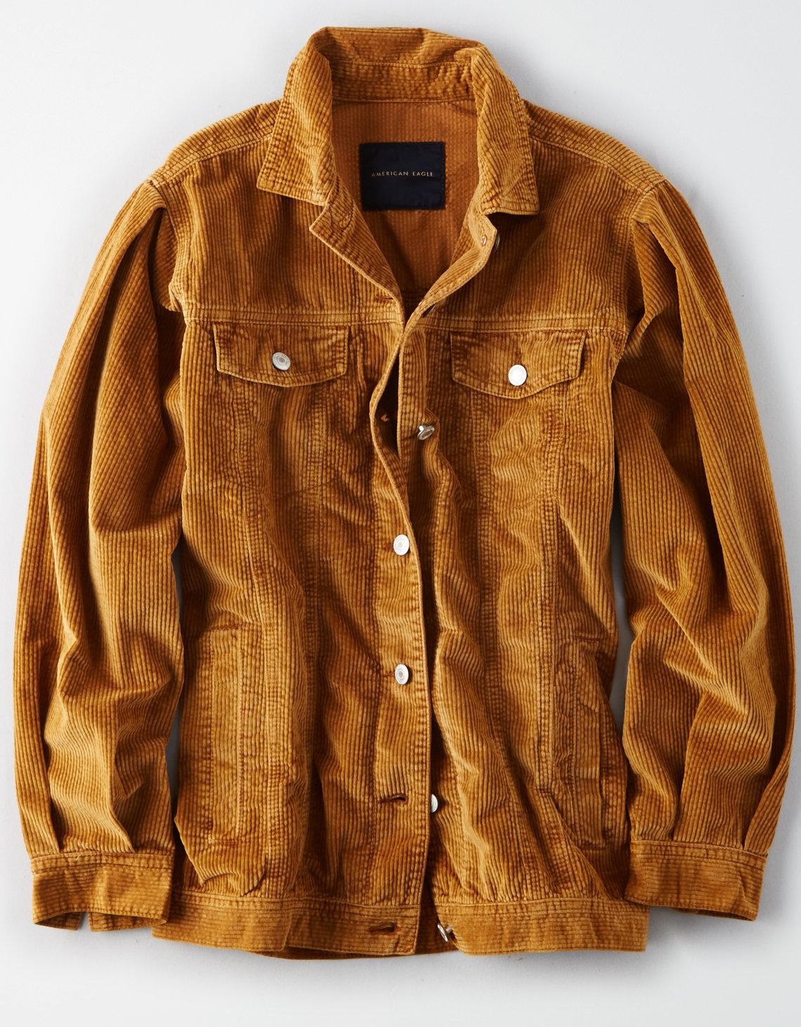 American Eagle Ae Corduroy  Trucker Jacket  in Yellow Lyst