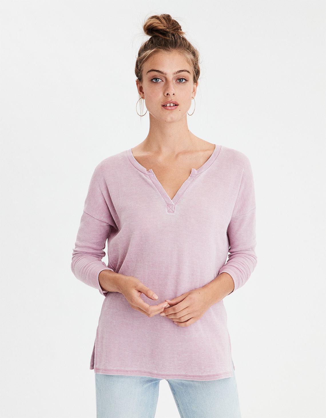 Lyst - American Eagle Ae Long Sleeve Waffle T-shirt