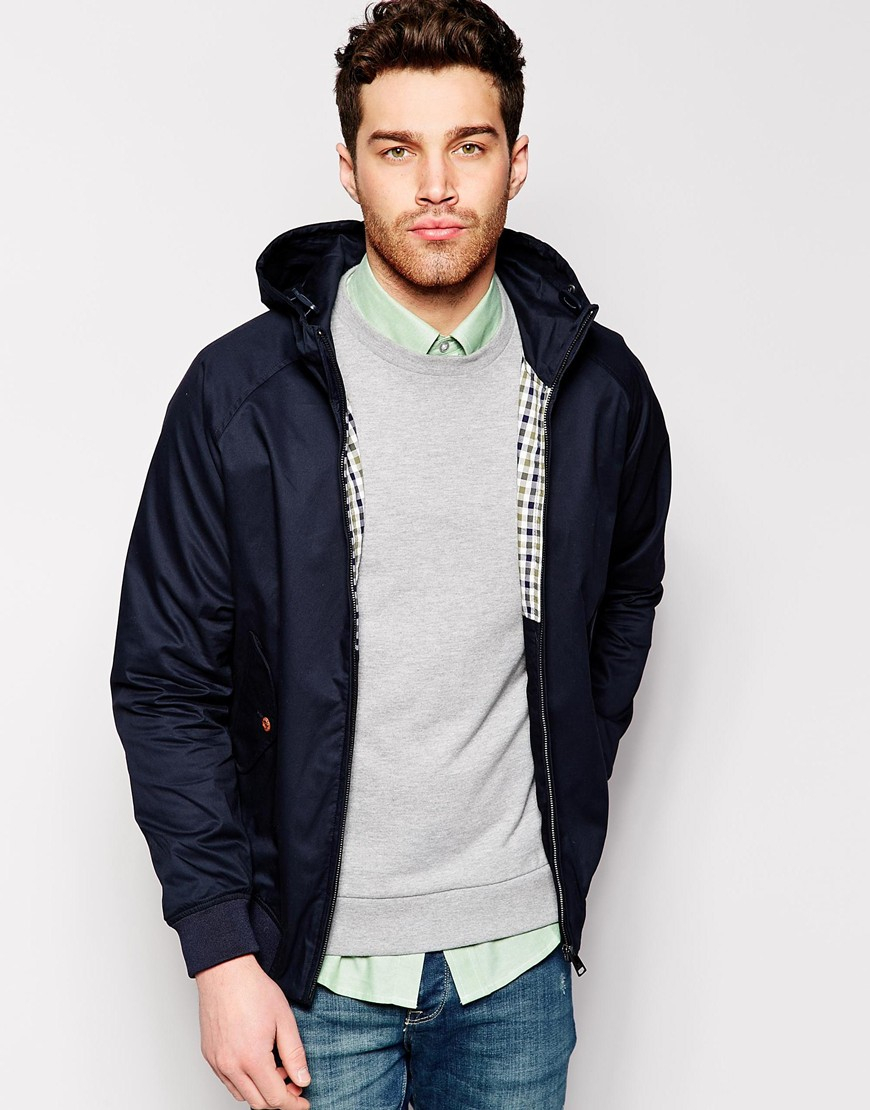 Download Lyst - Ben Sherman Harrington Jacket With Hood in Blue for Men