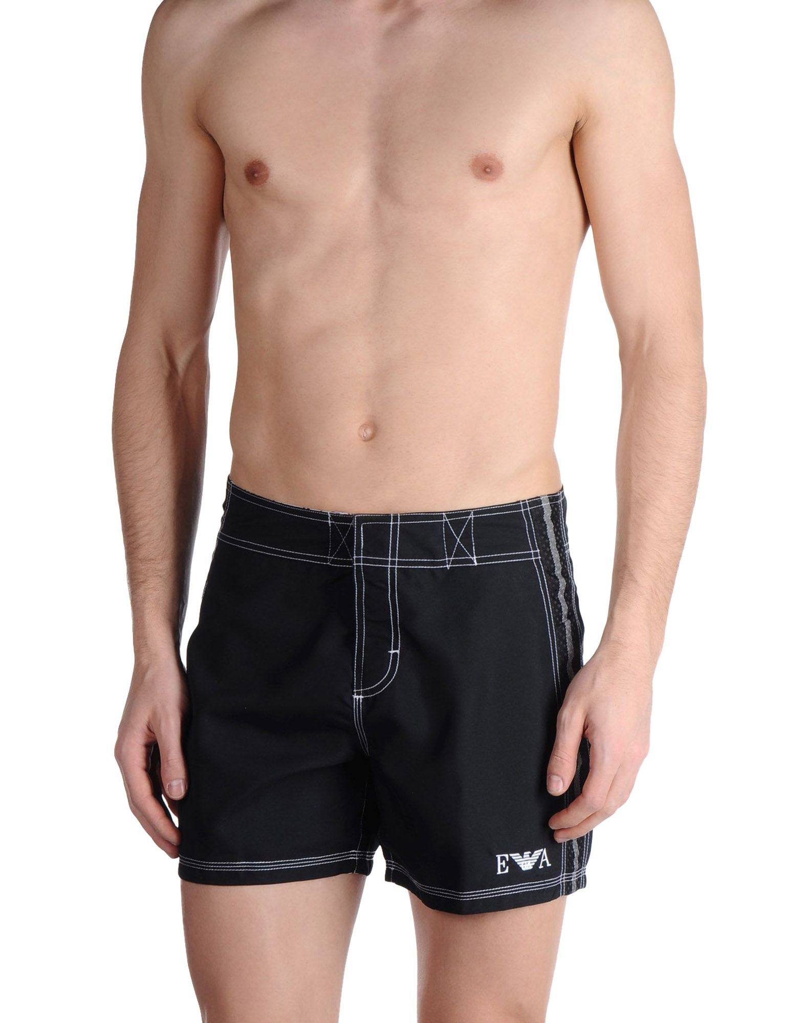 Emporio Armani Black Swimming Trunk For Men Lyst