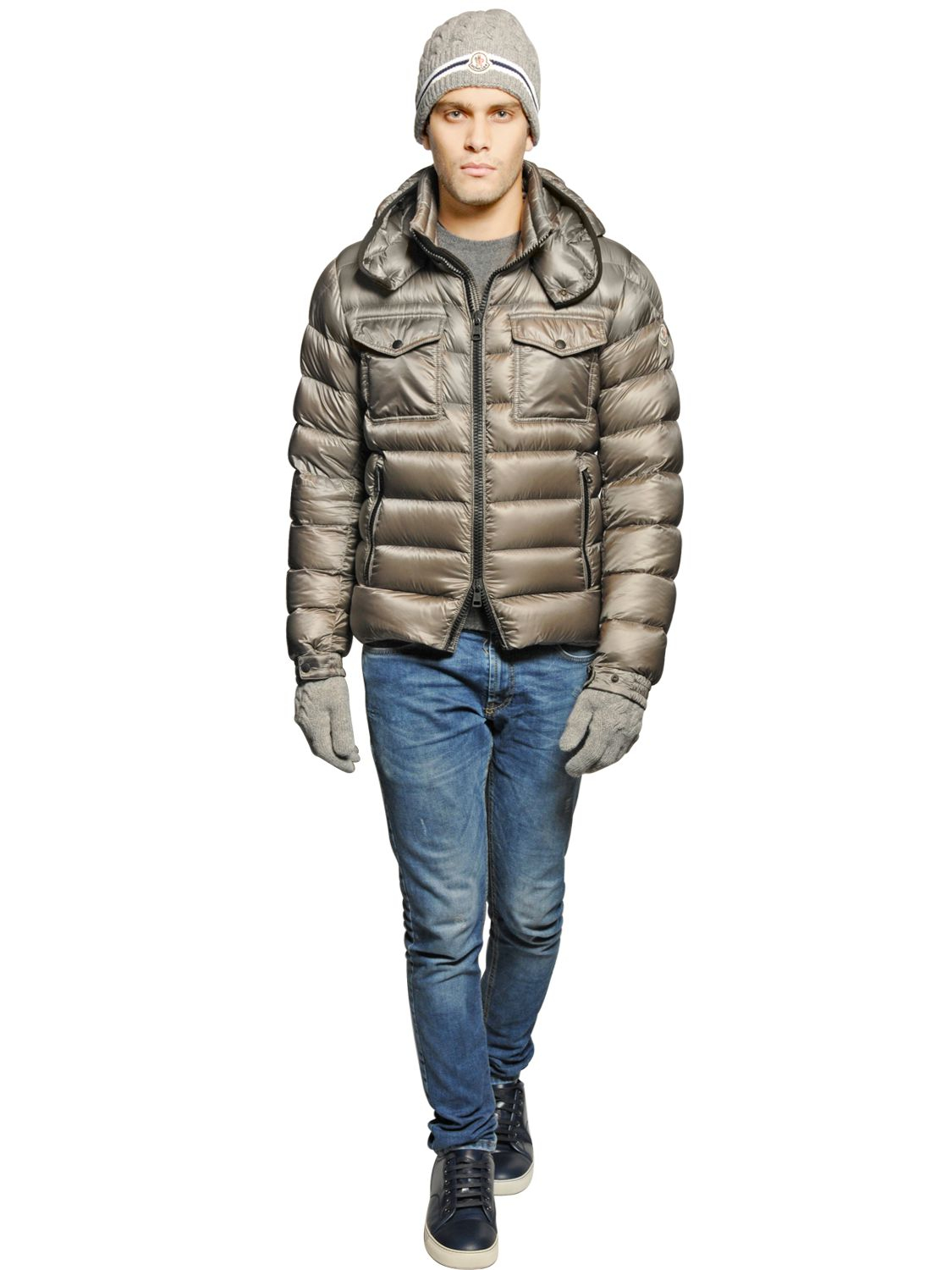 Lyst - Moncler Edward Nylon Down Jacket in Gray for Men