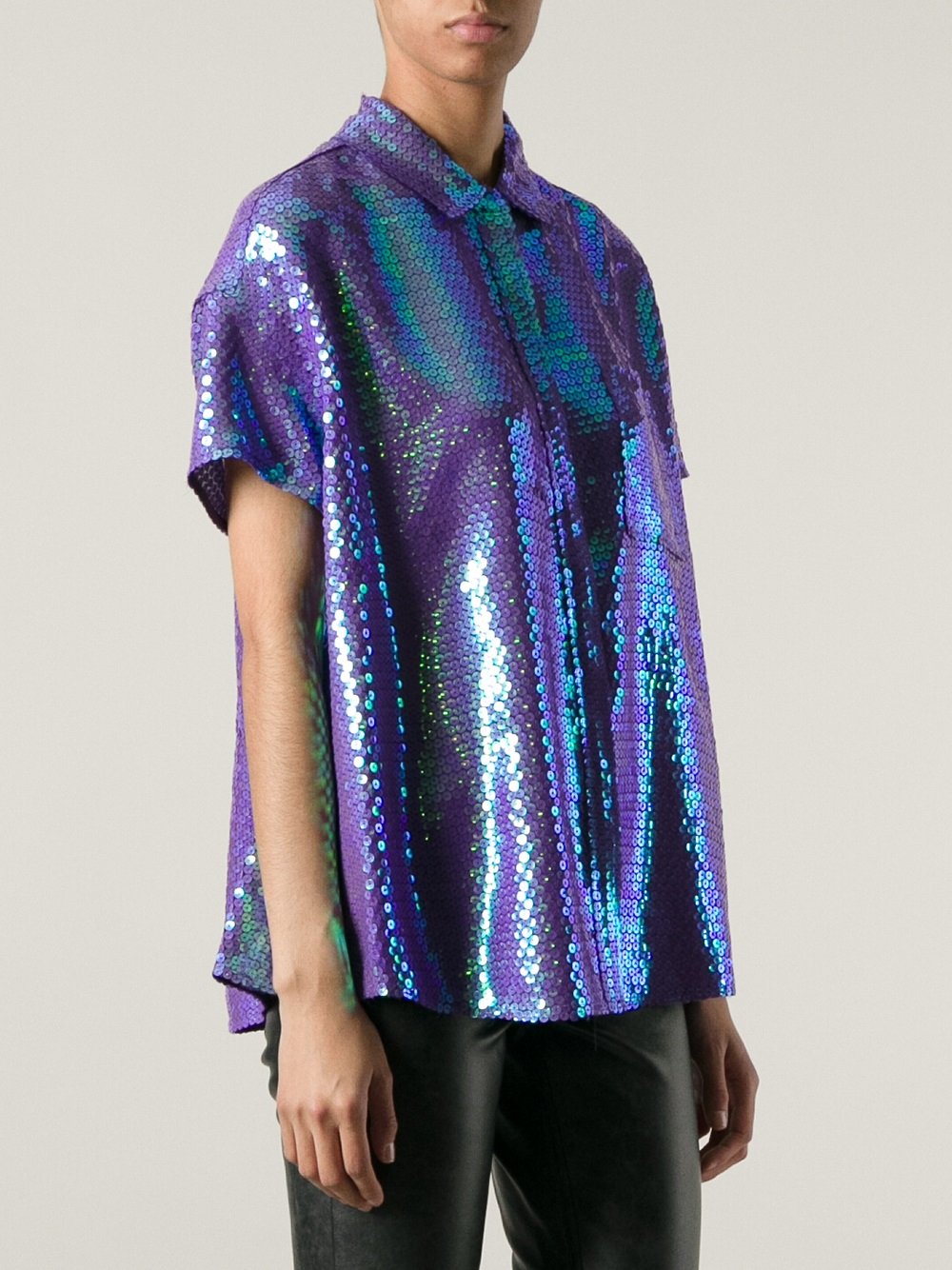 Acne Studios Sequin Shirt in Purple - Lyst
