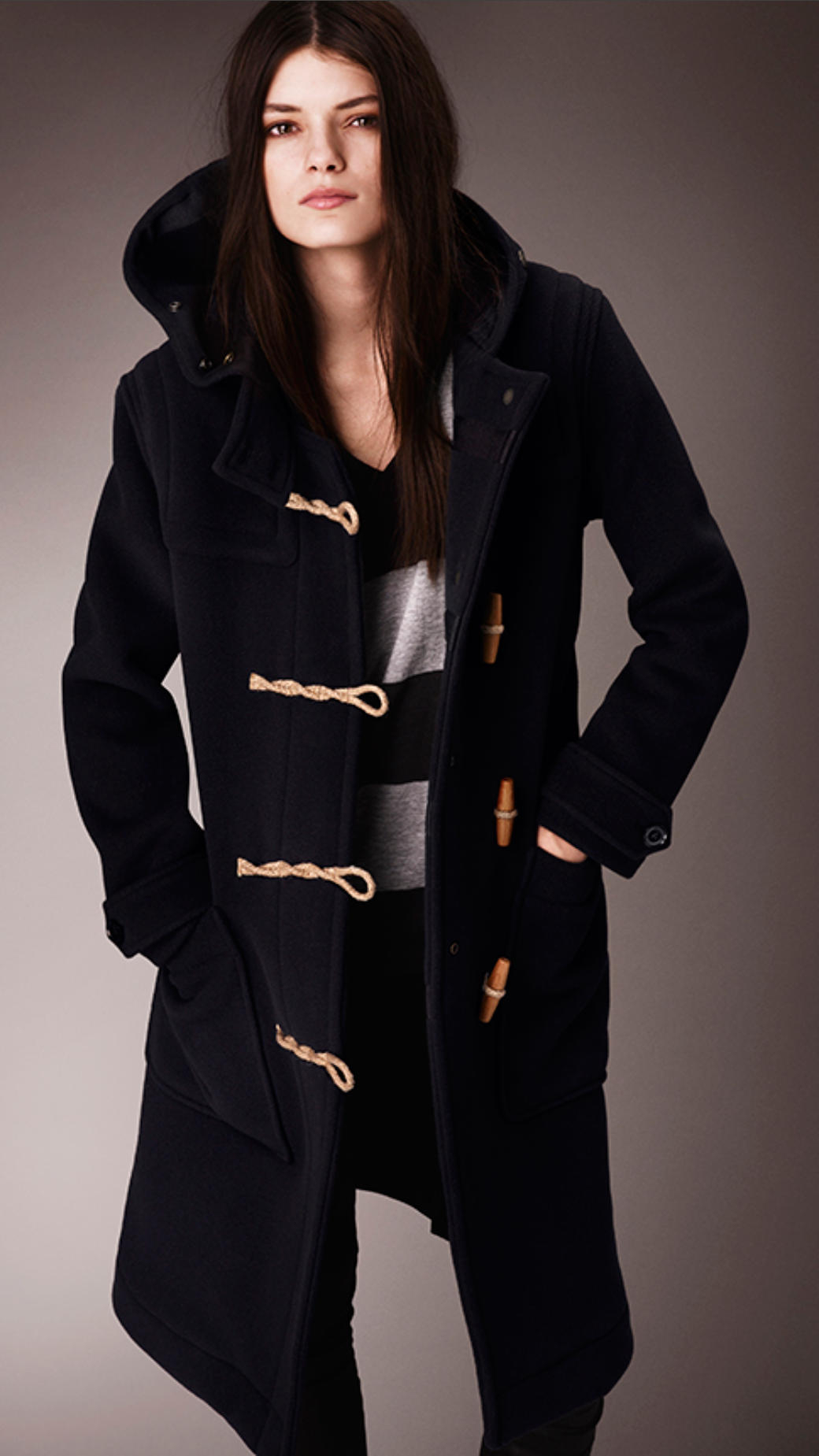 burberry toggle coat women's